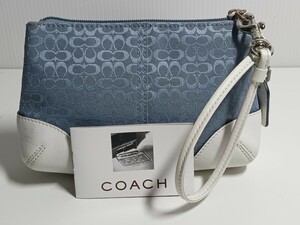 J）未使用　コーチ COACH 　クラッチバッグ レザー シグネチャー