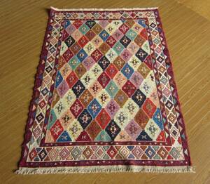 【143×108】イラン直輸入★アゼルバイジャン産キリム・KILIM■1999-426-18