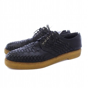 コムデギャルソンオムプリュス COMME des GARCONS HOMME PLUS Leather Shoes レースアップシューズ 編み込み レザー 27cm 黒