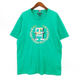 トミーヒルフィガー TOMMY HILFIGER ローレルモノグラムマルチカラー Tシャツ 半袖 グリーン XL 241114E メンズ