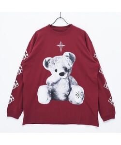 TRAVAS TOKYO furry bear クマ 熊 ロンT カットソー 赤