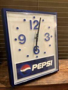 Vintage/PEPSI/wall clock/ペプシ/壁掛け時計/ビンテージ/ガレージ/アドバタイジング/アメリカン/看板/ライトサイン/7up/レア/コカコーラ