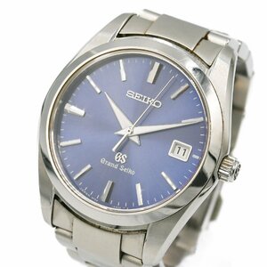 1円 稼働 良品 GrandSeiko グランドセイコー ヘリテージコレクション 9F62-0AB0 QZ デイト 3針 青文字盤 SS メンズ 腕時計 333220240430