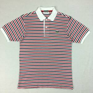 LACOSTE ラコステ EXCLUSIVE EDITION ポロシャツ PH401P 日本製 鹿の子 サイズ2 白/紺/赤 半袖 シャツ