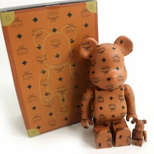 極美品□BE@RBRICK×MCM/ベアブリック エムシーエム メディコムトイ コレクション アクションフィギュア 100%＆400% コニャック 箱付き