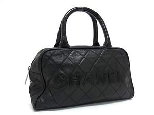 1円 ■美品■ CHANEL シャネル ココマーク マトラッセ キャビアスキン ハンドバッグ トートバッグ レディース ブラック系 FG3235