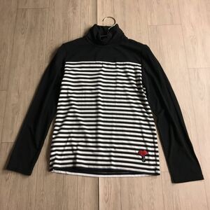 100円スタート☆ SONIA RYKIEL ソニアリキエル　おしゃれデザイン　ボーダー　ハイネック　ニット　セーター