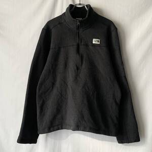 THE NORTH FACE ノースフェイス ハーフジップ プルオーバー ニット フリースジャケット ブラック 黒 L アウトドア ヴィンテージ OLD