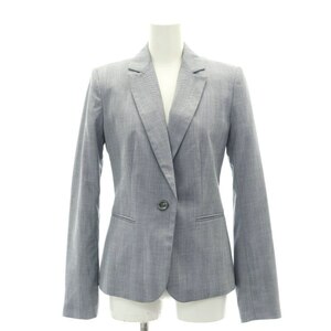 ザラ ベーシック ZARA BASIC HERRINGBONE BLAZER テーラードジャケット シングル 34 S 紺 ネイビー /SY ■OS レディース