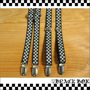 オリジナル BRACES ブレイセス SUSPENDER サスペンダー Oi SKINS PUNKS MODS SKA RUDEBOY オイ スキンズ パンク H型 H形 幅15mm チェッカー