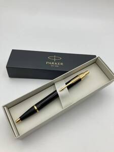 【T-2】美品 PARKER パーカー ノック式 ボールペン ブラック ゴールド 筆記用具 箱説付き ビジネス ペン 