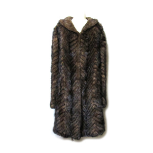 Real mink fur　リアル ミンク ファー　「M～L」 ニッティングフードコート 134778-q