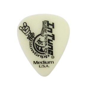 In Tune Guitar Picks Glow Gripp Guitar Picks GGP1-W71 Medium 0.71mm White ギターピック×36枚