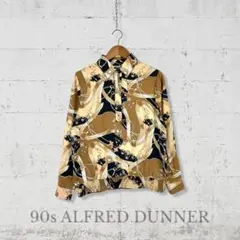 90s ALFRED DUNNER 長袖 プルオーバー シャツ 古着 バブリー