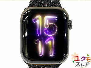 【開始価格1円】 Apple Watch Series 7 グラファイト ステンレス ブレイデッドソロループ 45mm MKMR3J/A A2478 アップルウォッチ シリーズ7