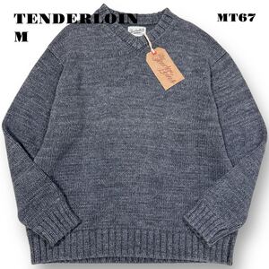 ★年末セール中！ TENDERLOIN テンダーロイン V NECK COTTON KNIT SWEATER ブイネック コットン ニット セーター チャコール グレー 灰色 M