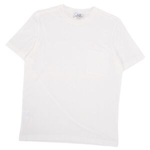 美品 エルメス HERMES Tシャツ カットソー 半袖 ショートスリーブ 無地 コットン トップス メンズ S ホワイト cf09oo-rm05f11705