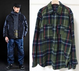 22AW Engineered Garments エンジニアードガーメンツ Work Shirt Big Plaid Heavy Flannel ワーク シャツ チェック ヘビー フランネルL