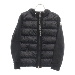 MONCLER モンクレール 20AW MAGLIA CARDIGAN スウェット切り替え フーデッド ジップアップ ダウンジャケット ブラック F20938G50300