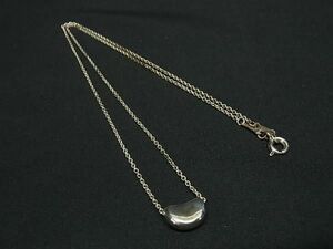 1円 ■美品■ TIFFANY＆Co ティファニー エルサペレッティ ビーン SV925 ネックレス ペンダント アクセサリー シルバー系 FE4127