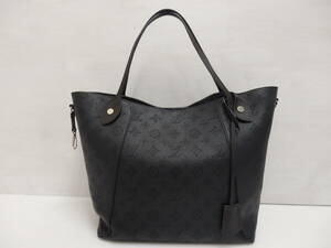 sb87) LOUIS VUITTON ルイヴィトン モノグラム マヒナ ヒナMM レザー ノワール トートバッグ M54354