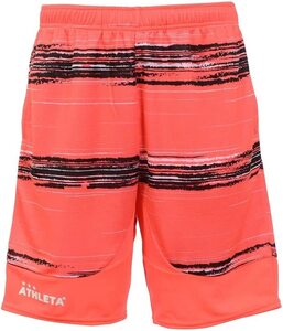 【KCM】Z-athlet-108-S★展示品★【ATHLETA/アスレタ】メンズ　ボーダープラクティスパンツ　ハーフ　半ズボン　02333　レッド　サイズS