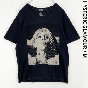 ヒステリックグラマー　コートニーラブ　Vネック　両面プリント　半袖Tシャツ　Mサイズ　ブラック　HYSTERIC GLAMOUR