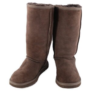 《オススメ◎》UGG Australia アグオーストラリア★ムートンロングブーツ*シューズ*靴*ブラウン*US5*22㎝(AC470)◆S80