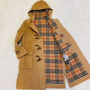 【美品/希少XL】バーバリー BURBERRYS スペシャリティダッフルコート キャメル ベージュ メンズ ウール ノバチェック 英国製 LL