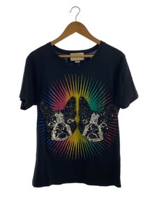 GUCCI◆スパンコールドッグ/Tシャツ/XS/コットン/BLK/492347 X9Y39