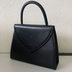 YSL Yves Saint Laurent ワンハンドル ハンドバッグ ヴィンテージ フォーマルバッグ ブラック レディース 冠婚葬祭 中古品