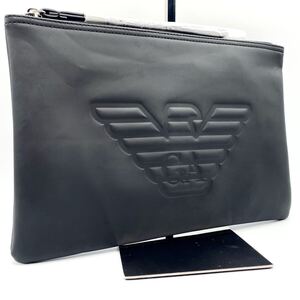 1円 新品未使用 EMPORIO ARMANI エンポリオ アルマーニ EA7 レディース メンズ セカンドバッグ クラッチバッグ ポーチ ブラック系 黒 