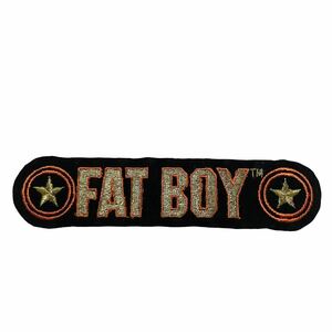 希少 90s USA製 ロゴ ワッペン 当時物 Harley-Davidson ビンテージ ハーレーダビッドソン パッチ 刺繍 ゴールド FAT BOY 