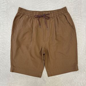 美品◆ブルックスブラザーズ◆コットン◆シアサッカー◆ショートパンツ ブラウン 32 Brooks Brothers ショーツ パンツ 短パン メンズ