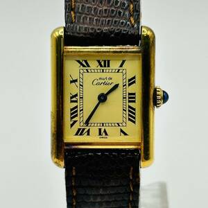 【3635】１円スタート！　Cartier　カルティエ　マスト　タンク　時計　925　手巻　稼働　中古品　保管品