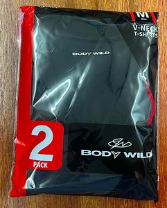 即決★Mサイズ 2枚組★新品タグ付 GUNZE グンゼ BODY WILD★紳士 メンズ Vネック 半袖 Tシャツ★アウターTクルーネックTシャツ/bk★￥1760