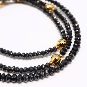 1円〜!!20.00ct!!良品!!▲K18 天然ブラックダイヤモンドネックレス▲ J 約6.1g 約45.0cm black diamond necklace jewelry EA3/EA5 C273