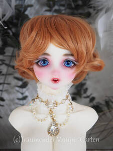 在庫ラスト1【TVG-130-NOEL / color：Pearl sienna】8-9inch 小顔SD DD 等 新品 ドール ウィッグ 1/3 60cmクラスヘッド向け