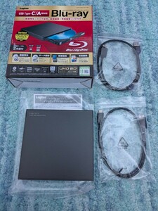 ◎0611u2118　ロジテック ブルーレイドライブ 外付け Blu-ray USB3.2 (Gen1) 編集 再生 書き込みソフト付 ブラック LBD-PWB6U3CVBK