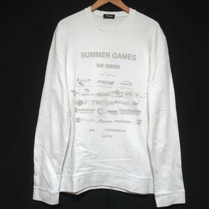 クリーニング済 美品 17-18AW RAF SIMONS ラフシモンズ SUMMER GAMES OVERSIZED SWEATER オーバーサイズ スウェットシャツ L ホワイト