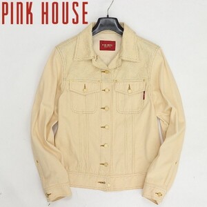 ◆PINK HOUSE COLLECTION ピンクハウス レース使い 切替 デニム ジャケット Gジャン