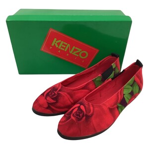 ♪♪ KENZO ケンゾー レディース パンプス SIZE 36（23cm） 花柄 レッド やや傷や汚れあり