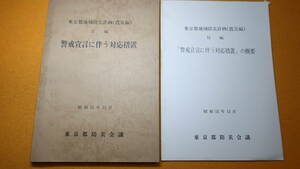 『警戒宣言に伴う対応措置 東京都地域防災計画(震災編) 付編』東京都防災会議、1980【附・「警戒宣言に伴う対応措置」の概要】