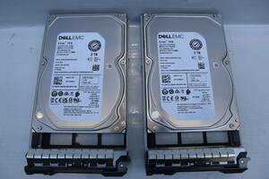 E8597(RK) Y 【2個セット】DELL Exos 7E8 0684JT ST2000NM013A 2TB 7.2K SAS 3.5" 12Gb/s HDD 12G 13G KIT