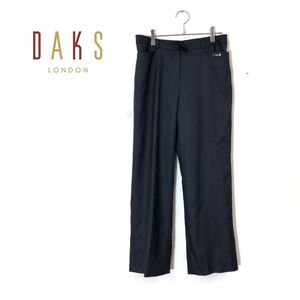 1D1345-Y◆DAKS ダックス パンツ スラックス◆ size40 ブラック 毛 絹 ポリウレタン キュプラ