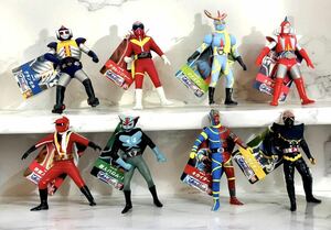 【未使用保管品タグ付】BANDAI バンダイ・ソフビ魂 8体おまとめ キカイダー・ハカイダー・イナズマン・アカレンジャー・怪傑ズバット