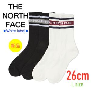 【韓国限定】　THENORTHFACE　ノースフェイス　ホワイトレーベル　2足　セット　ブラック　ホワイト　Lサイズ　26cm