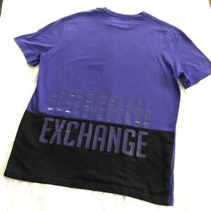 ★ ARMANI EXCHANGE アルマーニエクスチェンジ A|X ロゴ ブラック 切り替え 半袖 Tシャツ S ３ZZTFK ★