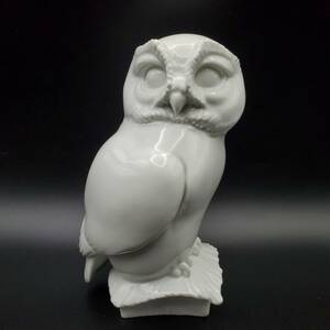 美品 ドイツ陶磁器 フィギュリン 置物 Meissen マイセン ふくろう フクロウ 梟 栞 高さ 約15.5㎝