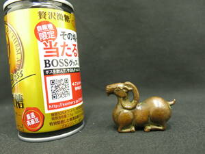 小物リアル　銅羊 動物 銅製 唐金 金属製 置物 根付 提げ物 精工 盆景 珍品 置き　76ｇ